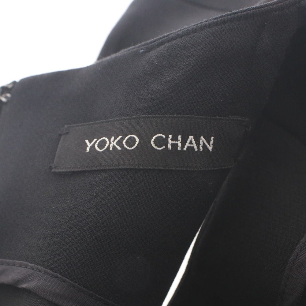 ■ YOKO CHAN ヨーコチャン ロングワンピース ドレス ノースリーブ トップス ウエストパール 日本製 パーティー レディース 36(S相当) 黒