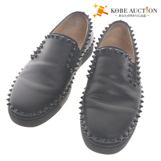 ■ Christian Louboutin ルブタン スリッポン 靴 PIK BOAT ピックボート スパイクスタッズ ローファー レディース 36 1/2 (23.5cm相当) 黒