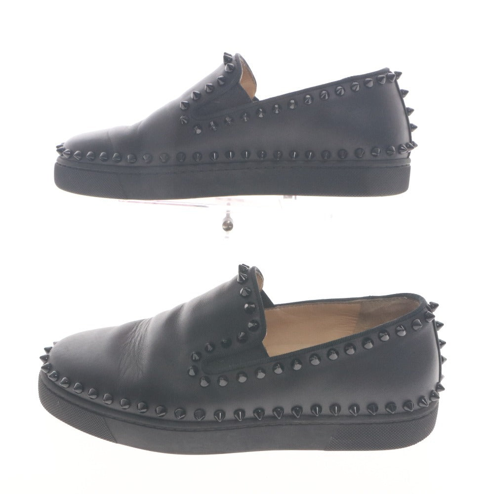 ■ Christian Louboutin ルブタン スリッポン 靴 PIK BOAT ピックボート スパイクスタッズ ローファー レディース 36 1/2 (23.5cm相当) 黒