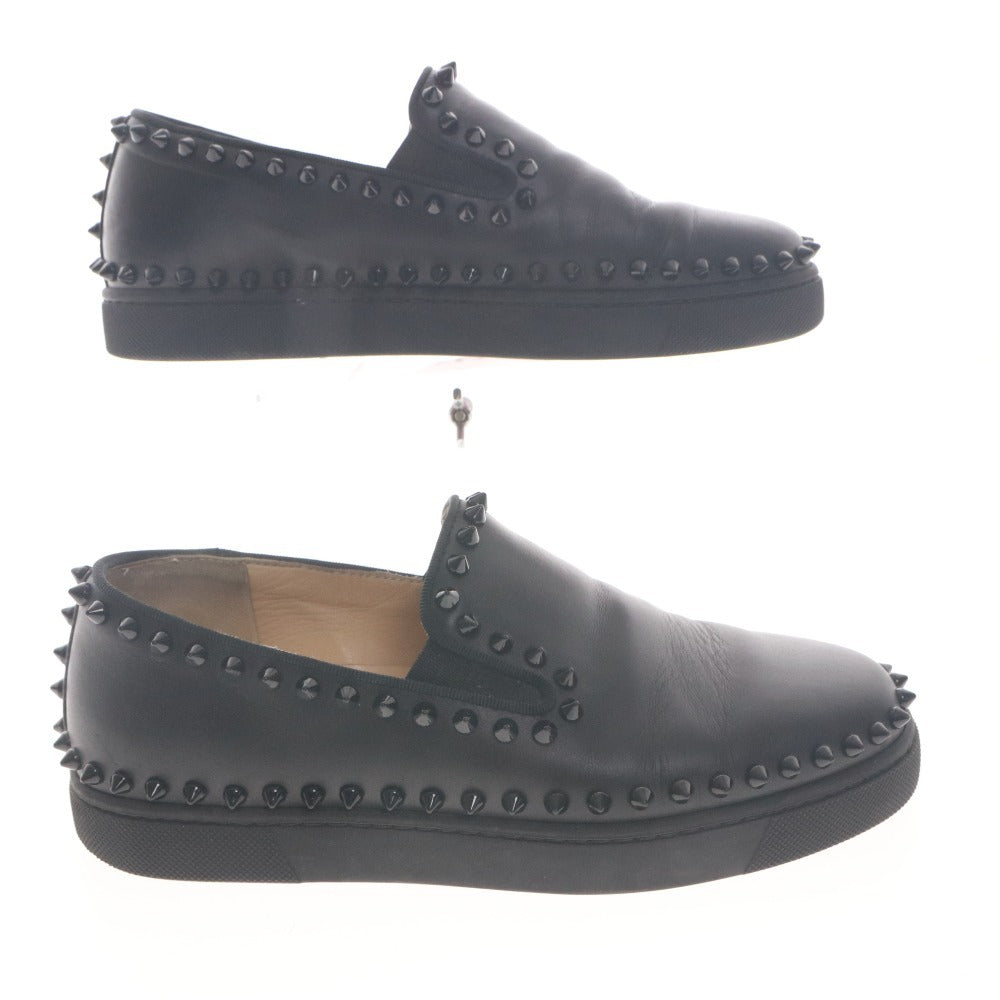 ■ Christian Louboutin ルブタン スリッポン 靴 PIK BOAT ピックボート スパイクスタッズ ローファー レディース 36 1/2 (23.5cm相当) 黒