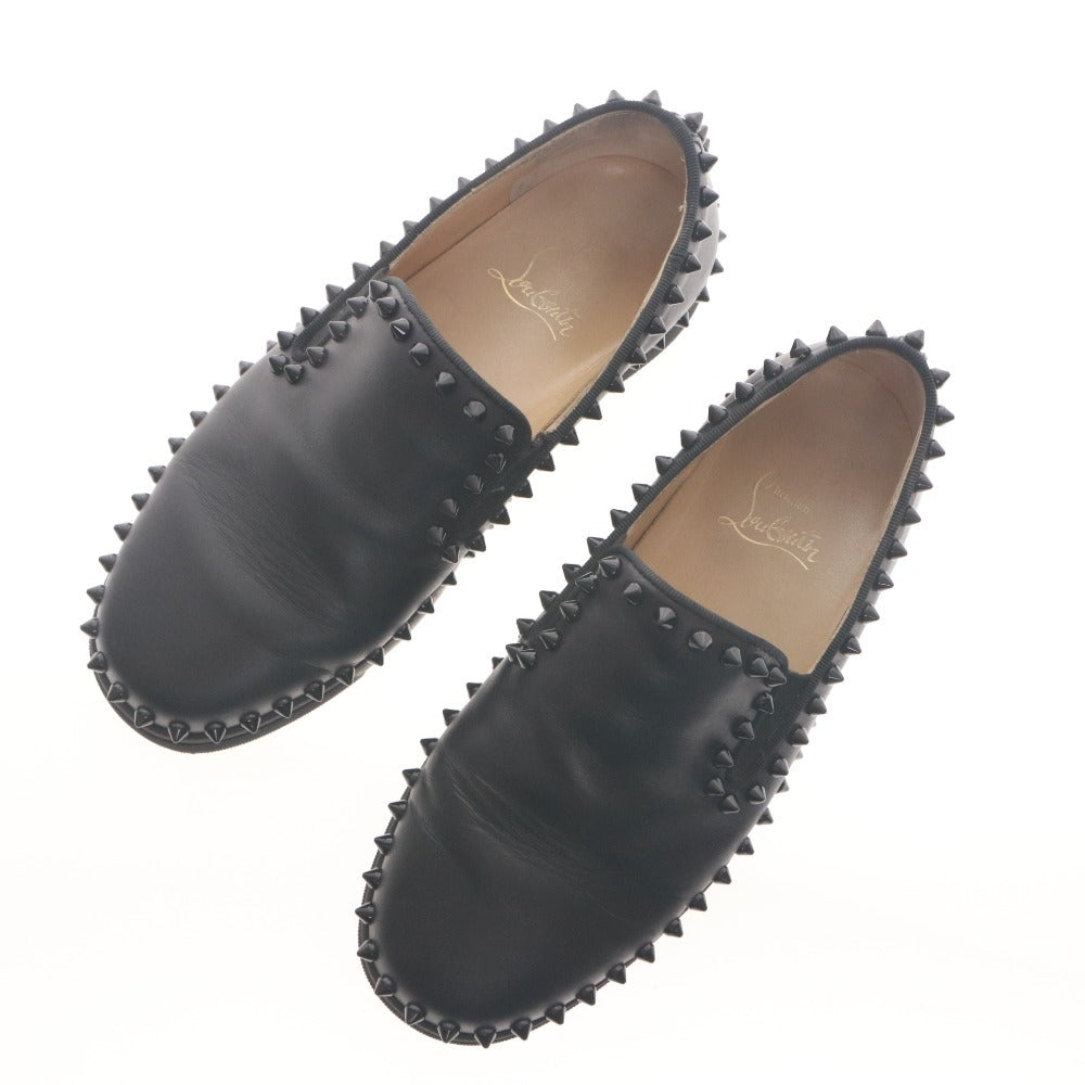 ■ Christian Louboutin ルブタン スリッポン 靴 PIK BOAT ピックボート スパイクスタッズ ローファー レディース 36 1/2 (23.5cm相当) 黒
