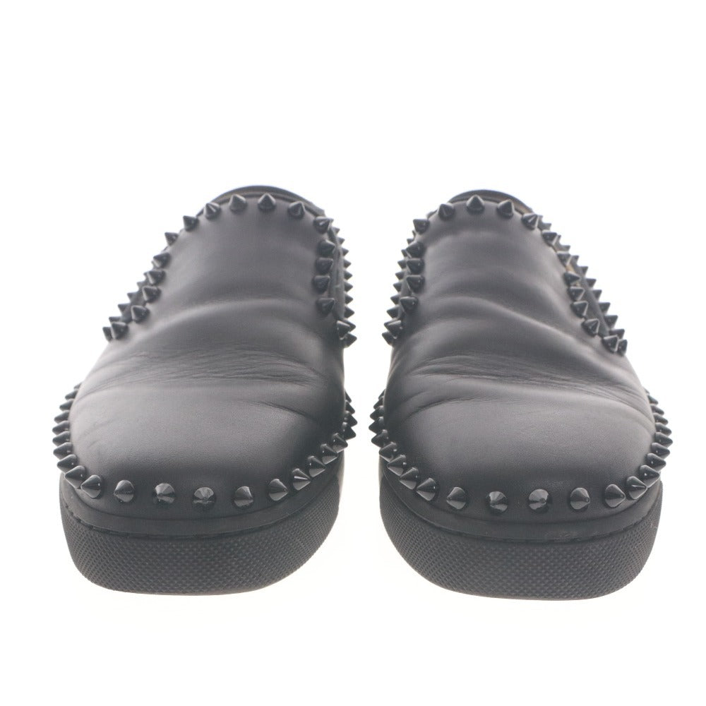 ■ Christian Louboutin ルブタン スリッポン 靴 PIK BOAT ピックボート スパイクスタッズ ローファー レディース 36 1/2 (23.5cm相当) 黒