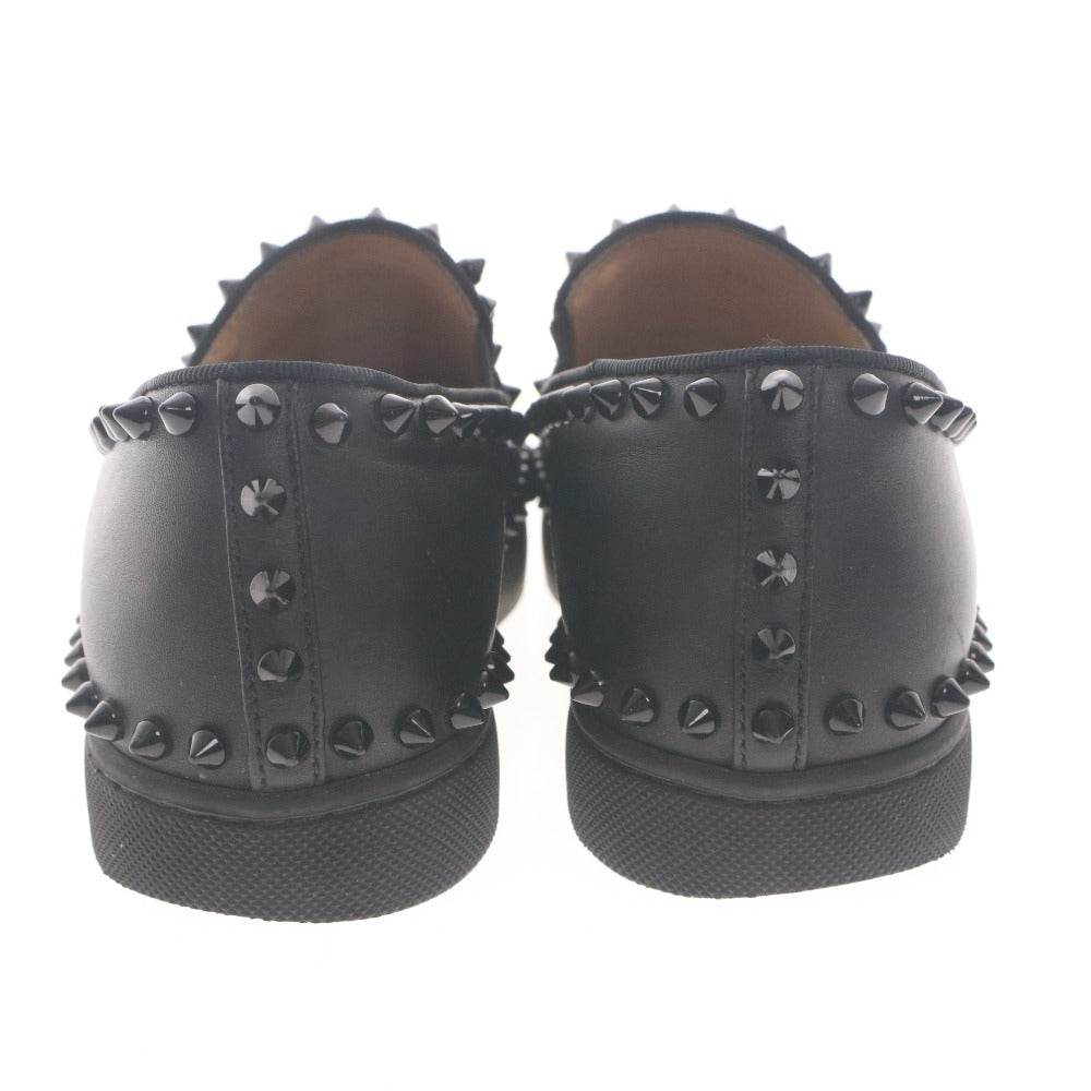 ■ Christian Louboutin ルブタン スリッポン 靴 PIK BOAT ピックボート スパイクスタッズ ローファー レディース 36 1/2 (23.5cm相当) 黒