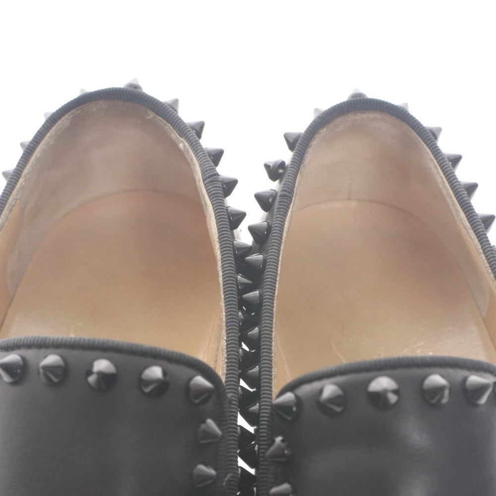 ■ Christian Louboutin ルブタン スリッポン 靴 PIK BOAT ピックボート スパイクスタッズ ローファー レディース 36 1/2 (23.5cm相当) 黒