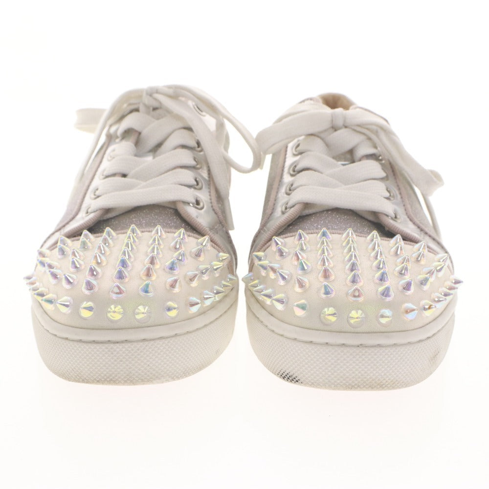 ■ Christian Louboutin ルブタン ローカットスニーカー 靴 ルイスジュニアスパイク スタッズ レディース 36 1/2 (23.5相当) 白 シルバー