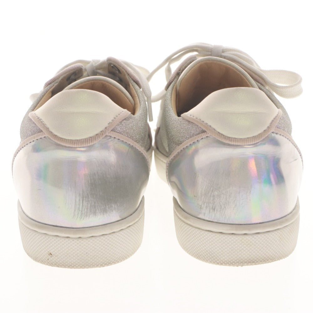 ■ Christian Louboutin ルブタン ローカットスニーカー 靴 ルイスジュニアスパイク スタッズ レディース 36 1/2 (23.5相当) 白 シルバー