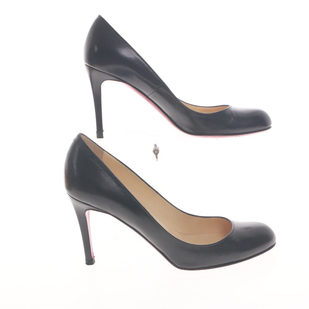 ■ Christian Louboutin パンプス ハイヒール 靴レザー シンプル パンプ 85 KID イタリア製 レディース 36 1/2 (23.5cm相当) 黒 箱,袋付き