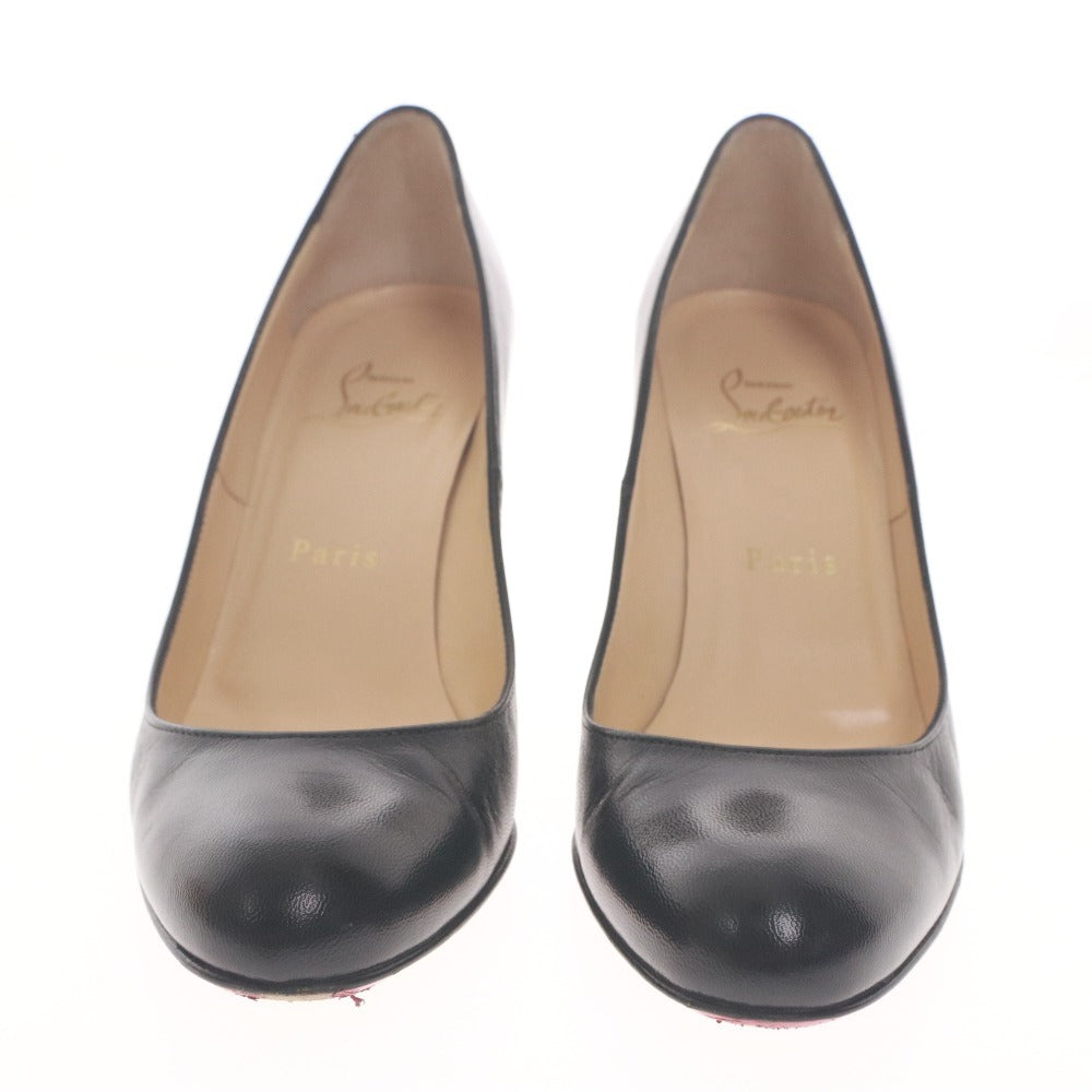 ■ Christian Louboutin パンプス ハイヒール 靴レザー シンプル パンプ 85 KID イタリア製 レディース 36 1/2 (23.5cm相当) 黒 箱,袋付き