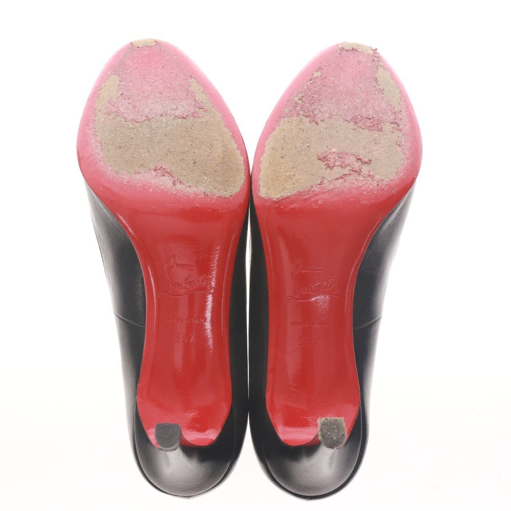 ■ Christian Louboutin パンプス ハイヒール 靴レザー シンプル パンプ 85 KID イタリア製 レディース 36 1/2 (23.5cm相当) 黒 箱,袋付き