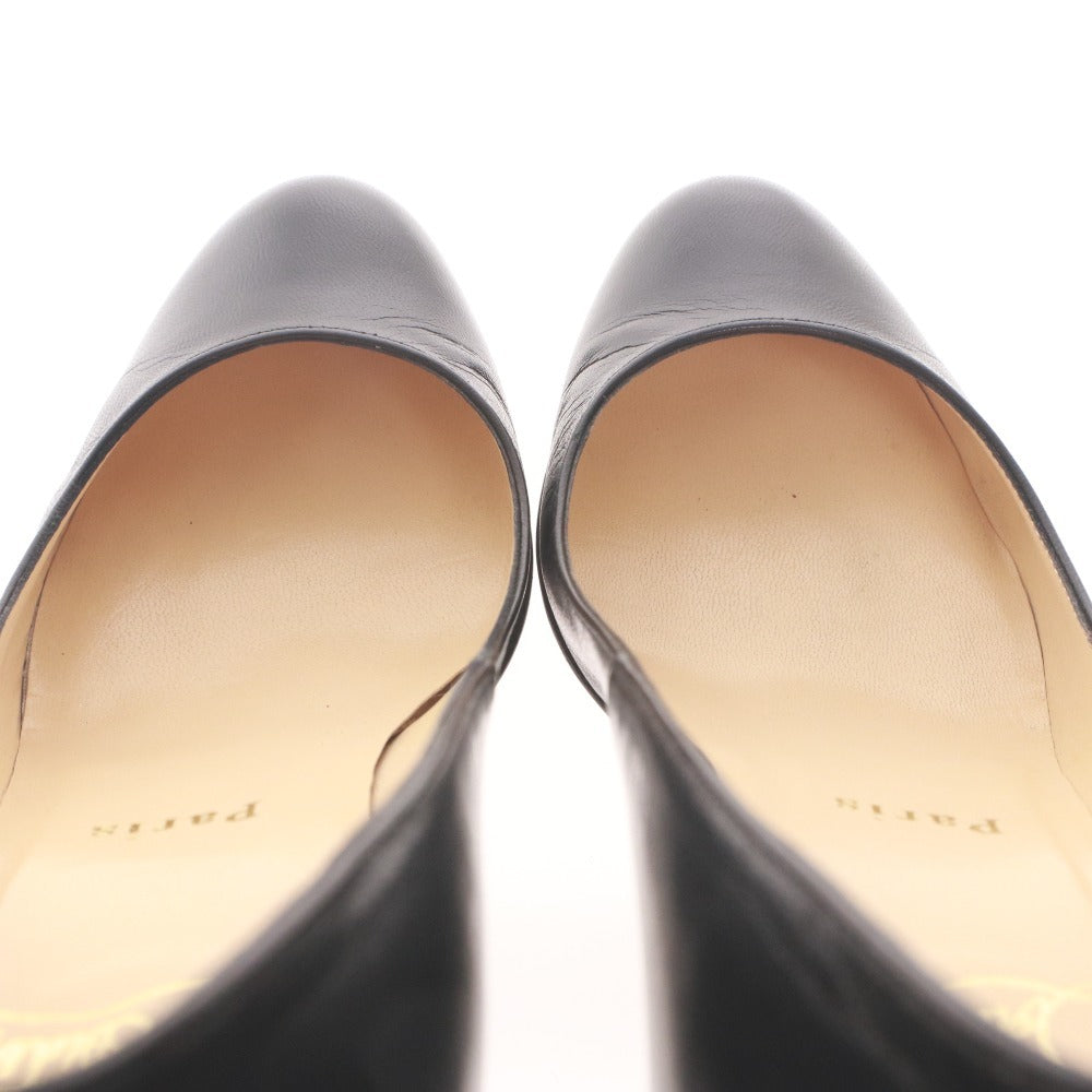 ■ Christian Louboutin パンプス ハイヒール 靴レザー シンプル パンプ 85 KID イタリア製 レディース 36 1/2 (23.5cm相当) 黒 箱,袋付き