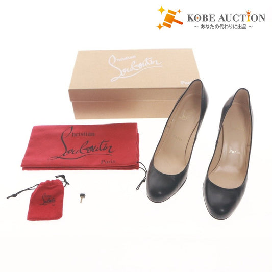 ■ Christian Louboutin パンプス ハイヒール 靴 レザー シンプル パンプ 85 KID イタリア製 レディース 37 (24cm相当) 黒 箱,袋付き