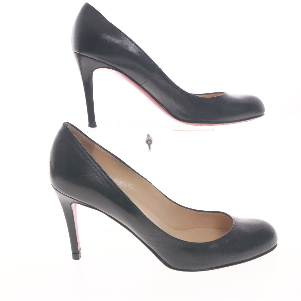■ Christian Louboutin パンプス ハイヒール 靴 レザー シンプル パンプ 85 KID イタリア製 レディース 37 (24cm相当) 黒 箱,袋付き
