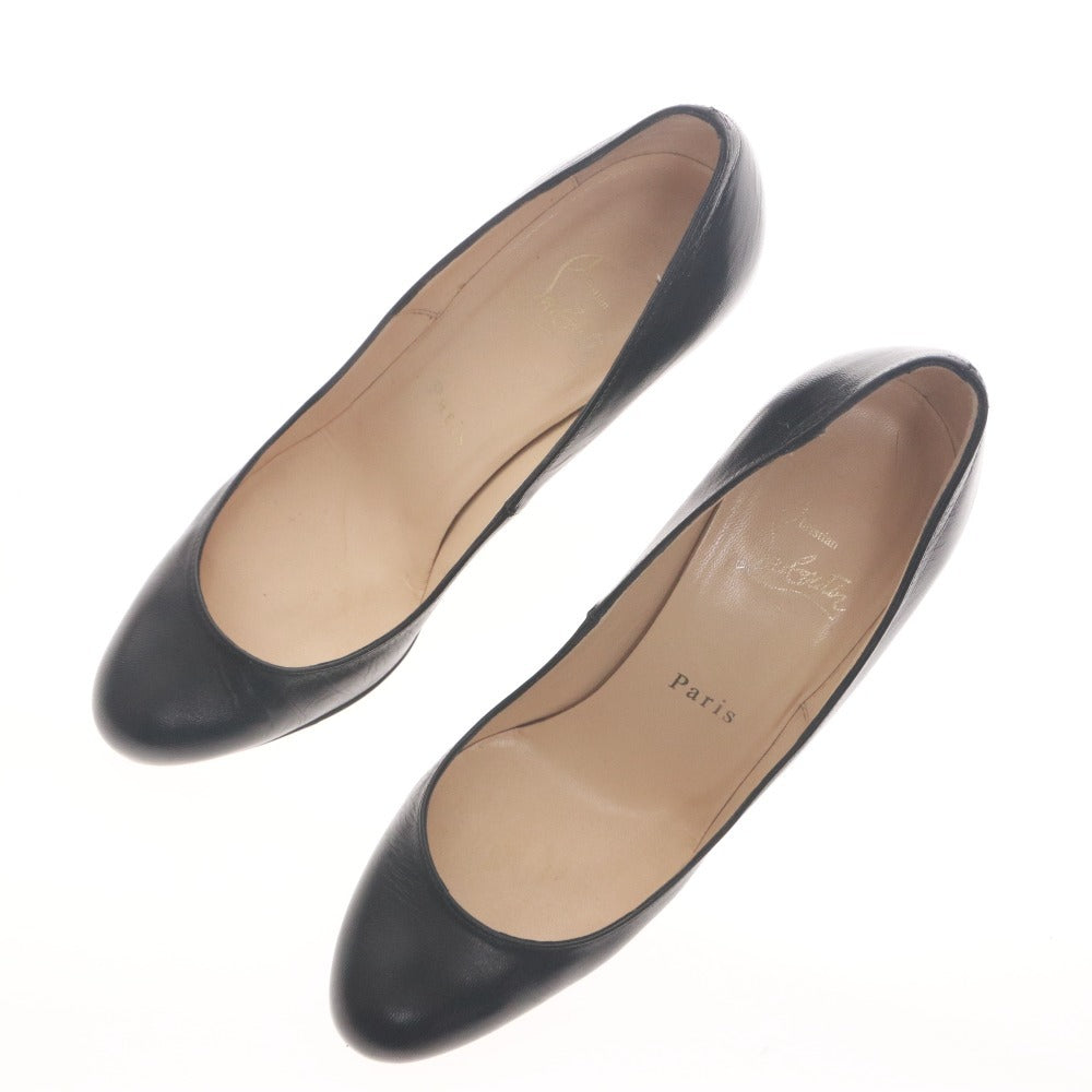 ■ Christian Louboutin パンプス ハイヒール 靴 レザー シンプル パンプ 85 KID イタリア製 レディース 37 (24cm相当) 黒 箱,袋付き