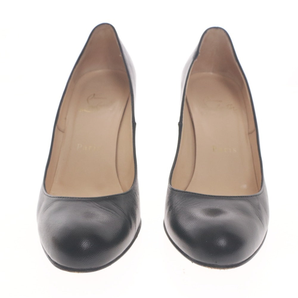 ■ Christian Louboutin パンプス ハイヒール 靴 レザー シンプル パンプ 85 KID イタリア製 レディース 37 (24cm相当) 黒 箱,袋付き