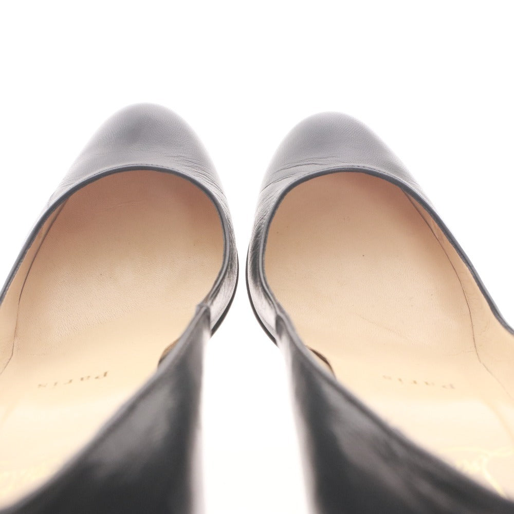 ■ Christian Louboutin パンプス ハイヒール 靴 レザー シンプル パンプ 85 KID イタリア製 レディース 37 (24cm相当) 黒 箱,袋付き