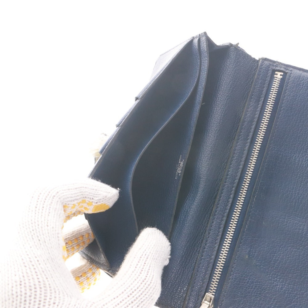 ■ HERMES エルメス 長財布 ベアンスフレ 800 シルバー金具 カード 札 小銭入れ メンズ レディース カーキグレー ネイビー 訳アリ