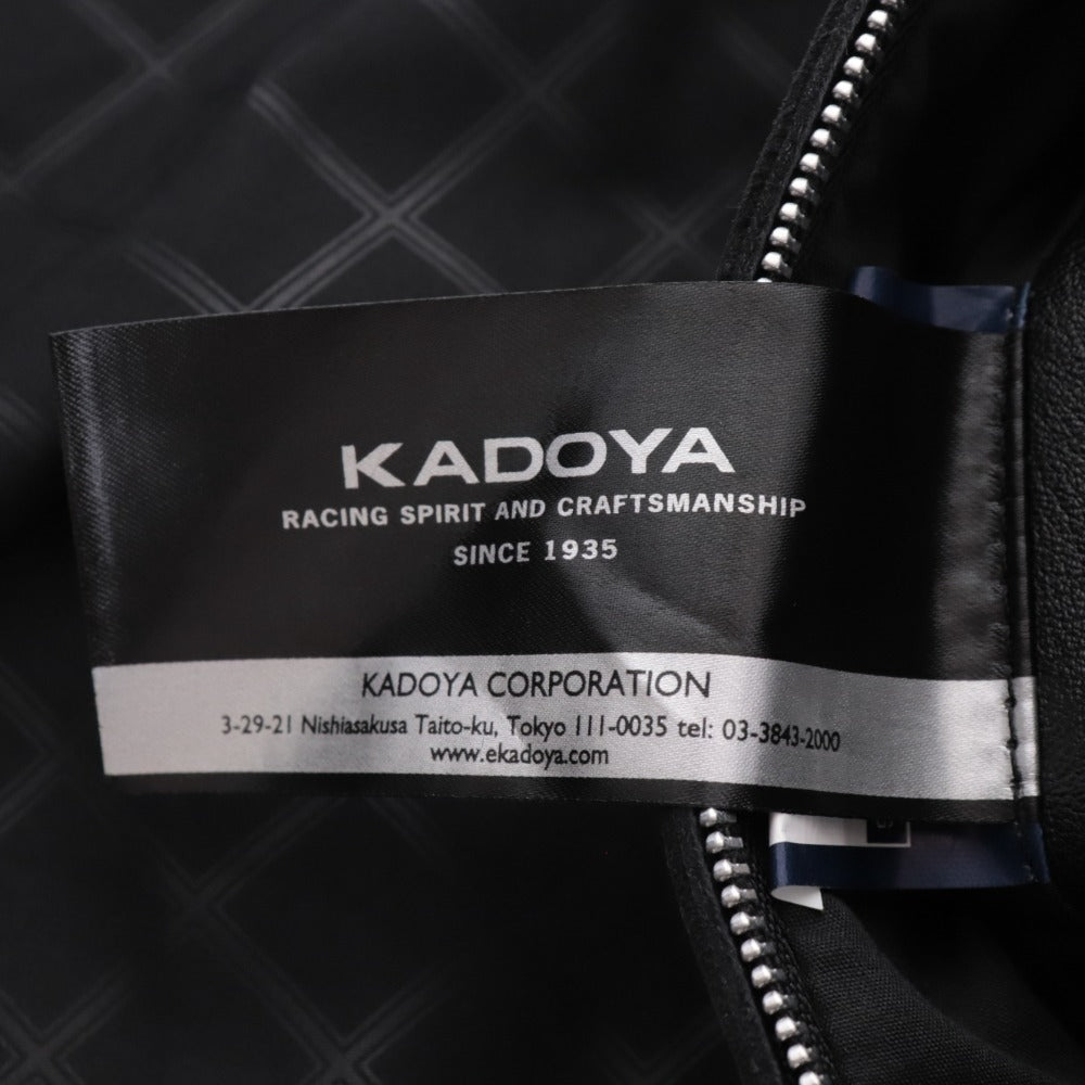 ■ KADOYA カドヤ K‘s LEATHER K`s PRODUCT ライダースジャケット アウター 牛革 レザー シャーリング タックロール メンズ L ブラック