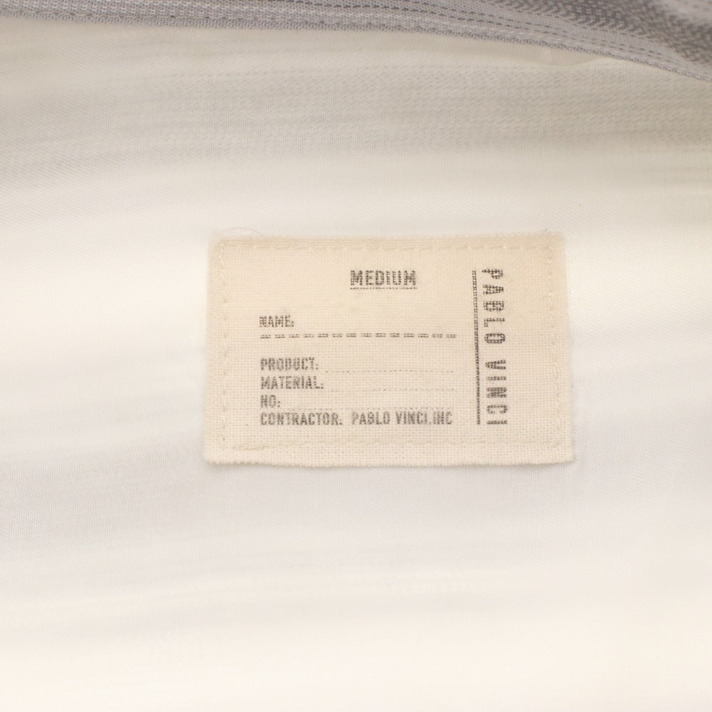 ■ PABLO VINCI パブロヴィンチ シャツ 長袖 トップス Ombre striped shirt ボタン ボタン 襟 ポケット メンズ M ライトグレー系 未使用