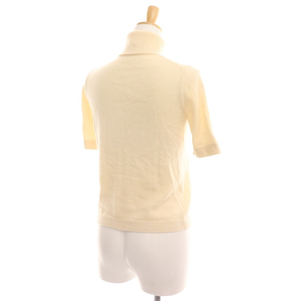■ バーバリー アンサンブル タートルネックニット 半袖 カーディガン トップス カシミヤ レディース 1 ホワイト