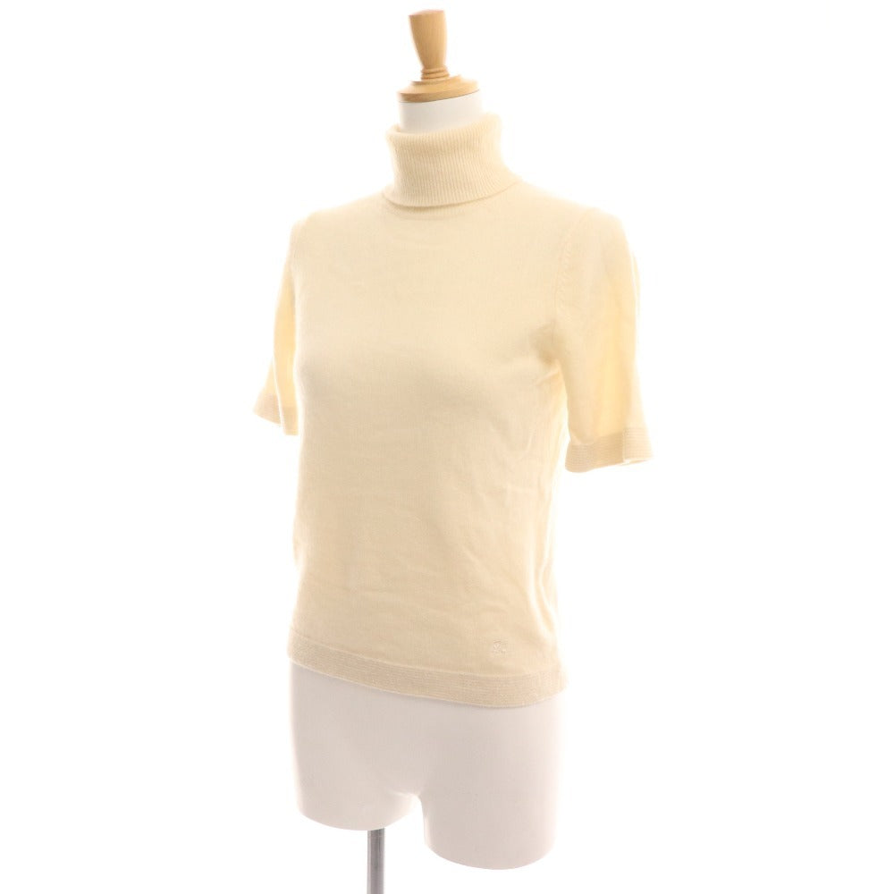 ■ バーバリー アンサンブル タートルネックニット 半袖 カーディガン トップス カシミヤ レディース 1 ホワイト