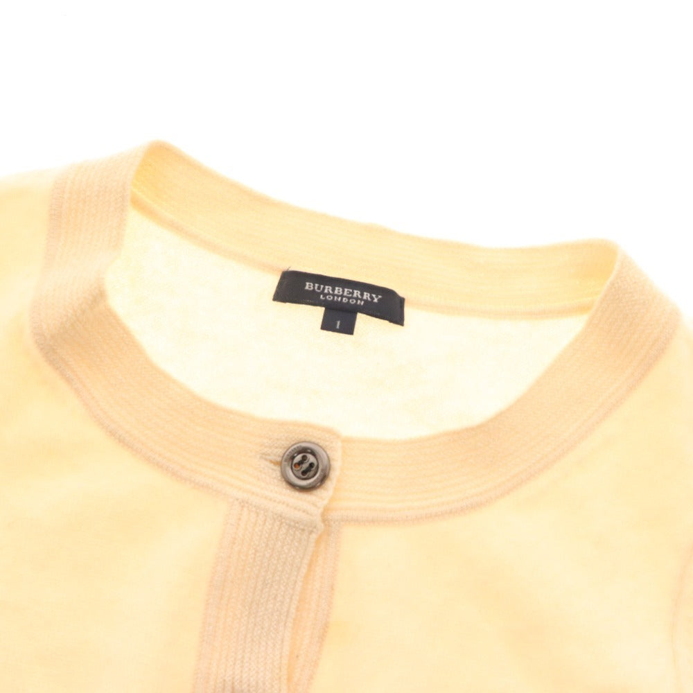 ■ バーバリー アンサンブル タートルネックニット 半袖 カーディガン トップス カシミヤ レディース 1 ホワイト