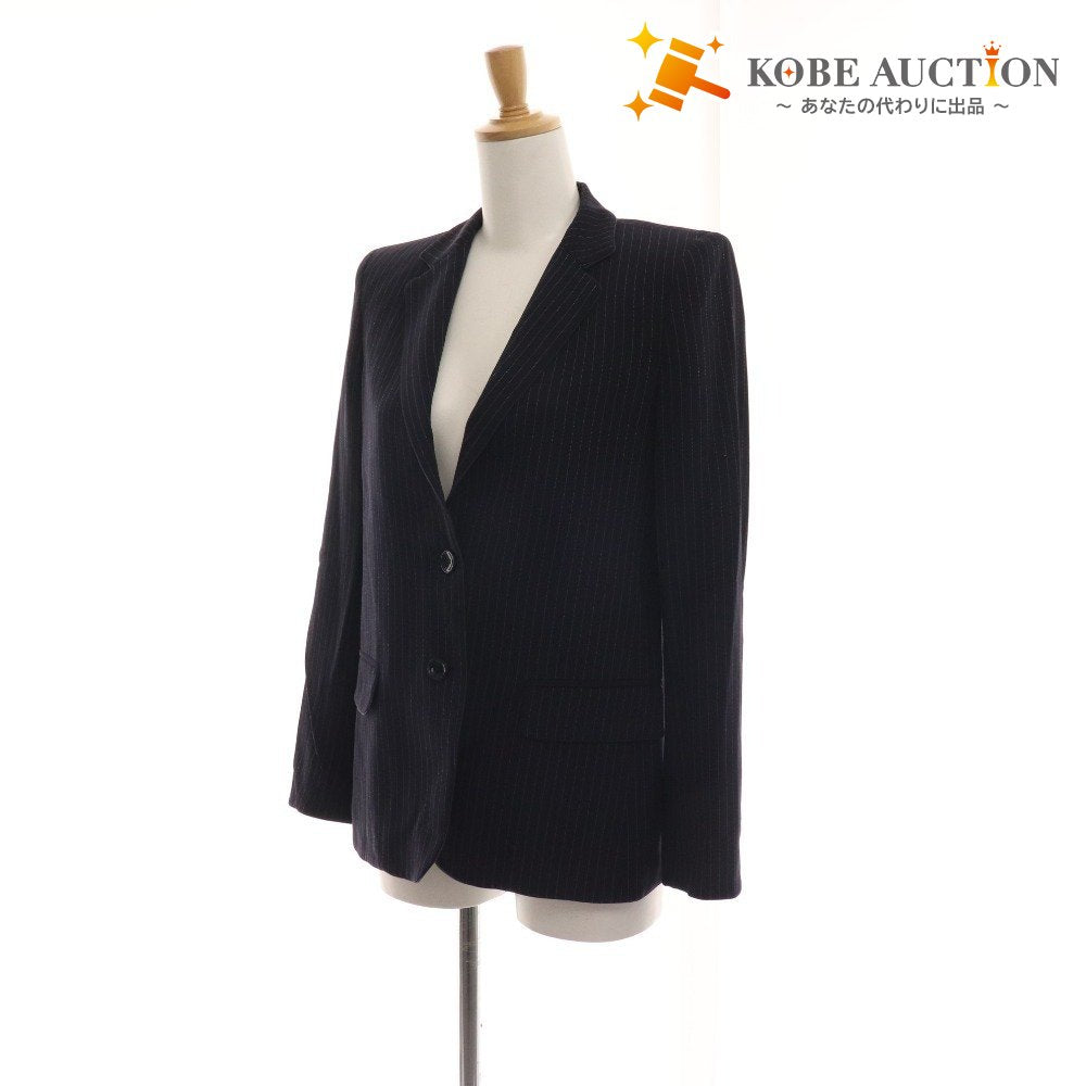 ■ Max Mara tailored jacket blazer stripe women's size 34 navy