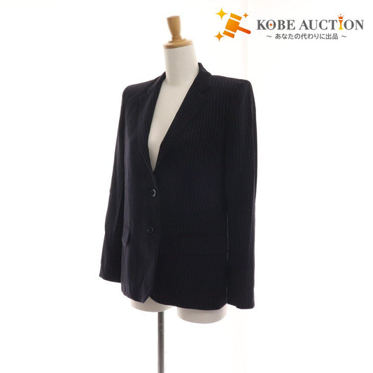 ■ Max Mara tailored jacket blazer stripe women's size 34 navy