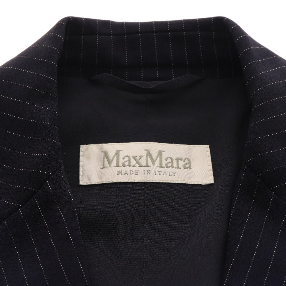 ■ Max Mara tailored jacket blazer stripe women's size 34 navy