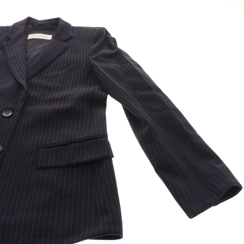 ■ Max Mara tailored jacket blazer stripe women's size 34 navy