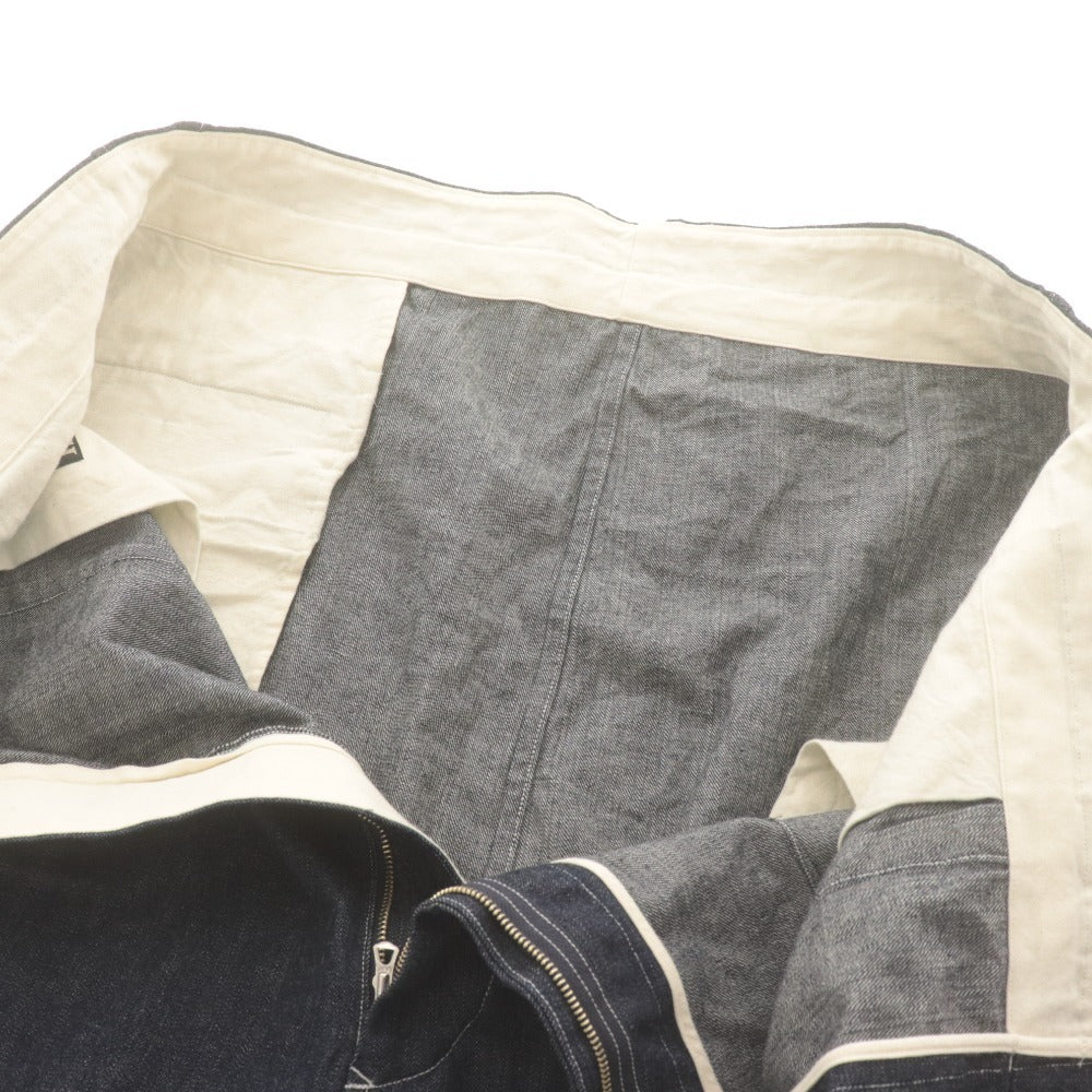■ ハバーサック HAVERSACK デニムパンツ ボトムス 862525 セルビッチ ハイウエスト クロップド ワイド レディース メンズ L インディゴ