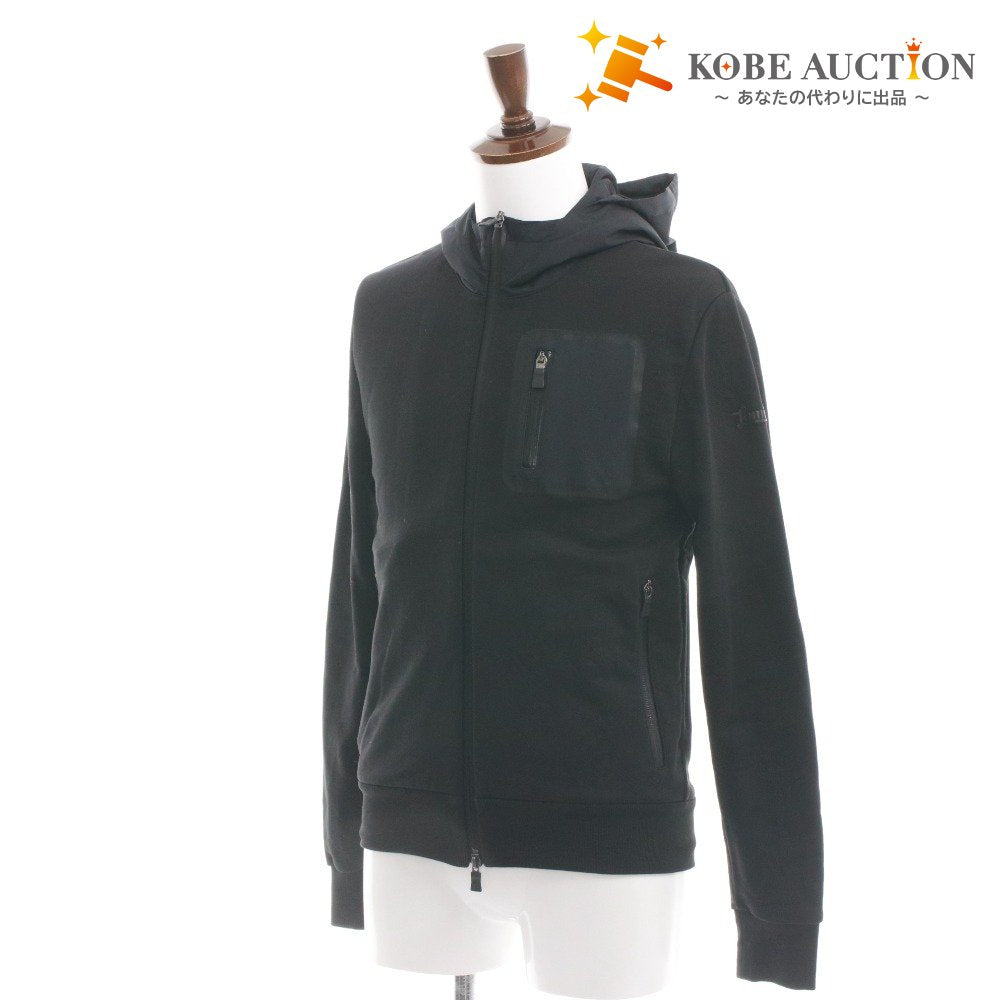 HERNO Laminar Men's Jacket, Size 46, Black, Zippered, Pockets, Hooded