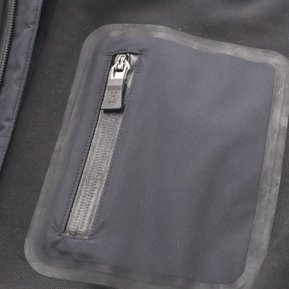 HERNO Laminar Men's Jacket, Size 46, Black, Zippered, Pockets, Hooded