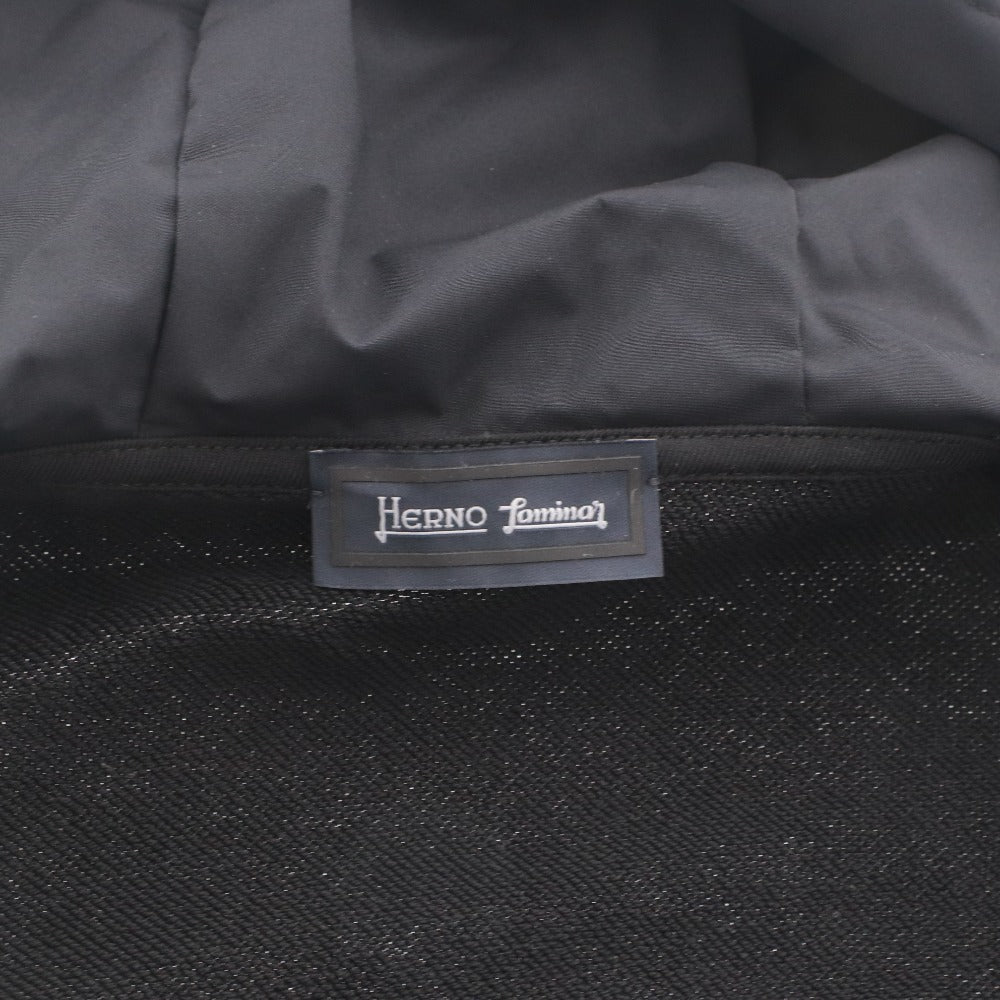HERNO Laminar Men's Jacket, Size 46, Black, Zippered, Pockets, Hooded