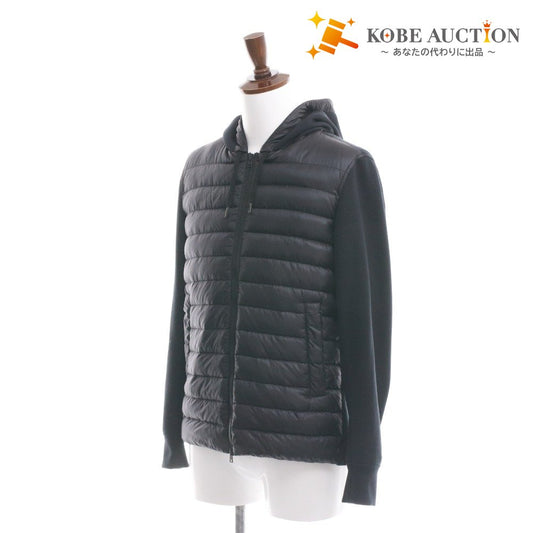 ■ HERNO ヘルノ ジャケット アウター ファスナー ポケット フード メンズ レディース 46 ブラック ダークネイビー