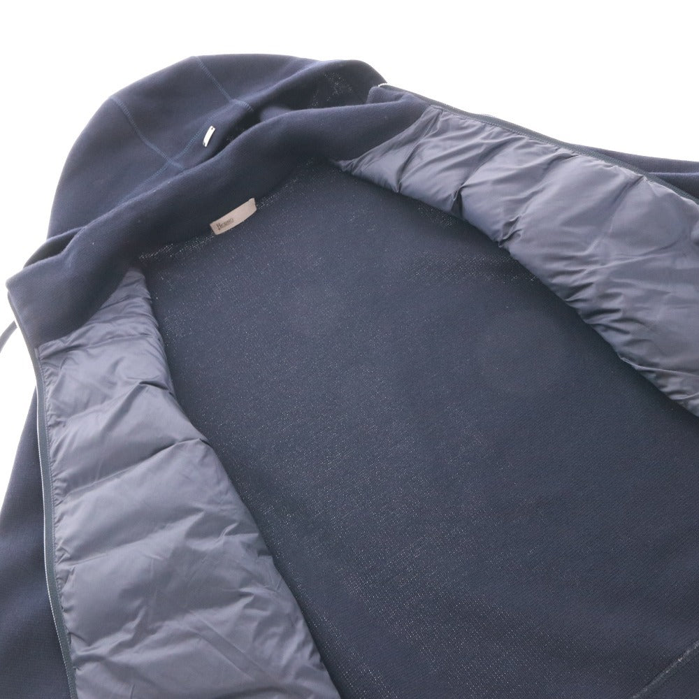 ■ HERNO ヘルノ ジャケット アウター ファスナー ポケット フード メンズ レディース 44 ネイビー ダークネイビー