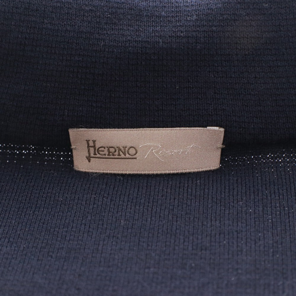 ■ HERNO ヘルノ ジャケット アウター ファスナー ポケット フード メンズ レディース 44 ネイビー ダークネイビー