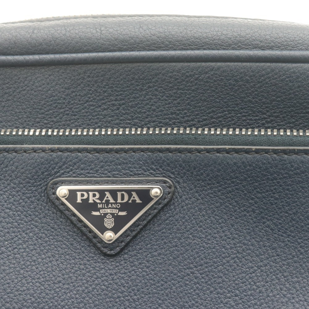 ■ PRADA プラダ ショルダーバッグ 鞄 2VH094 165 トライアングルロゴ ヴィッテロ シティ レザー 革 メンズ レディース ネイビー