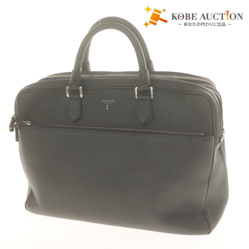 ■ SERAPIAN Handbag Business Bag Bag Zipper Pocket Men's Navy