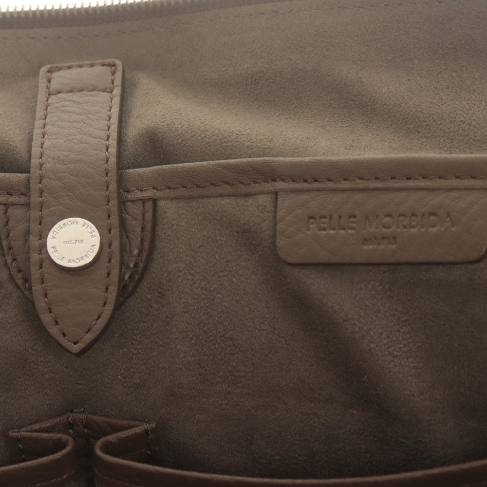■ PELLE MORBIDA ペッレモルビダ ハンドバッグ ビジネスバッグ 鞄 ファスナー ポケット レザー メンズ ブラウン系