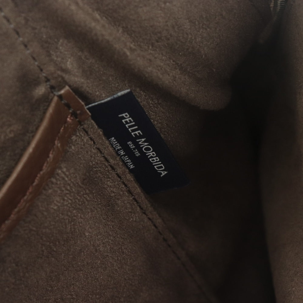 ■ PELLE MORBIDA ペッレモルビダ ハンドバッグ ビジネスバッグ 鞄 ファスナー ポケット レザー メンズ ブラウン系