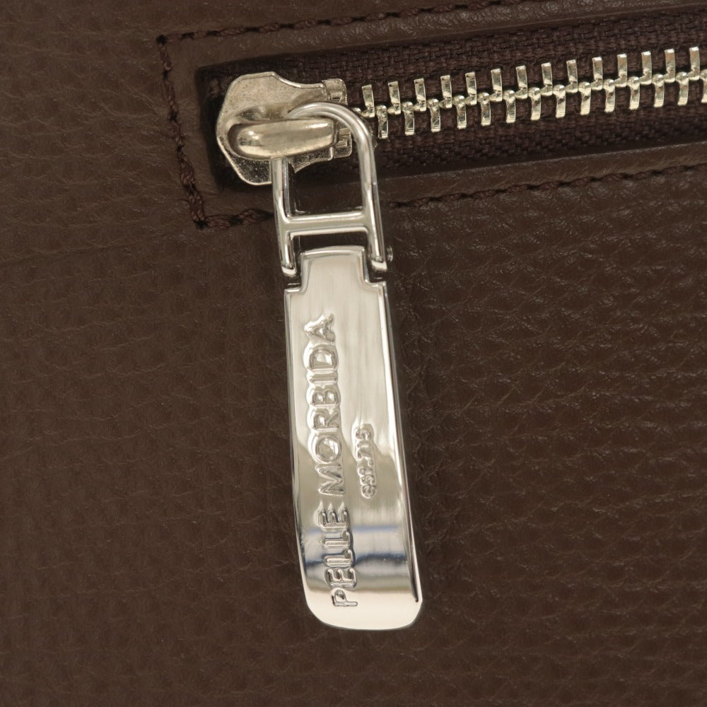 ■ PELLE MORBIDA ペッレモルビダ ハンドバッグ ビジネスバッグ 鞄 ファスナー ポケット レザー メンズ ブラウン系
