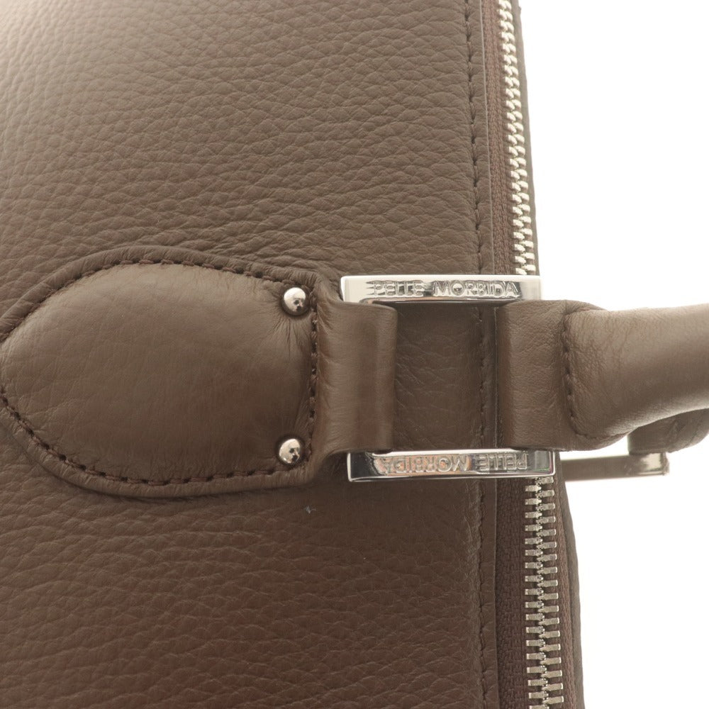 ■ PELLE MORBIDA ペッレモルビダ ハンドバッグ ビジネスバッグ 鞄 ファスナー ポケット レザー メンズ ブラウン系
