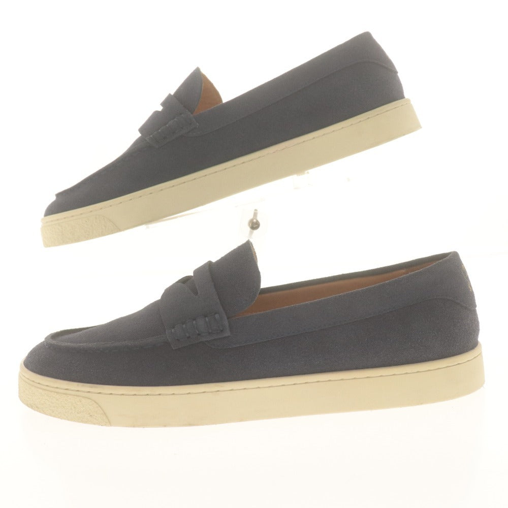 ■ BRUNELLO CUCINELLI ブルネロクチネリ スニーカー シューズ 靴 スエードペニーローファー メンズ 41 (26.0cm相当) ネイビー系 箱付き