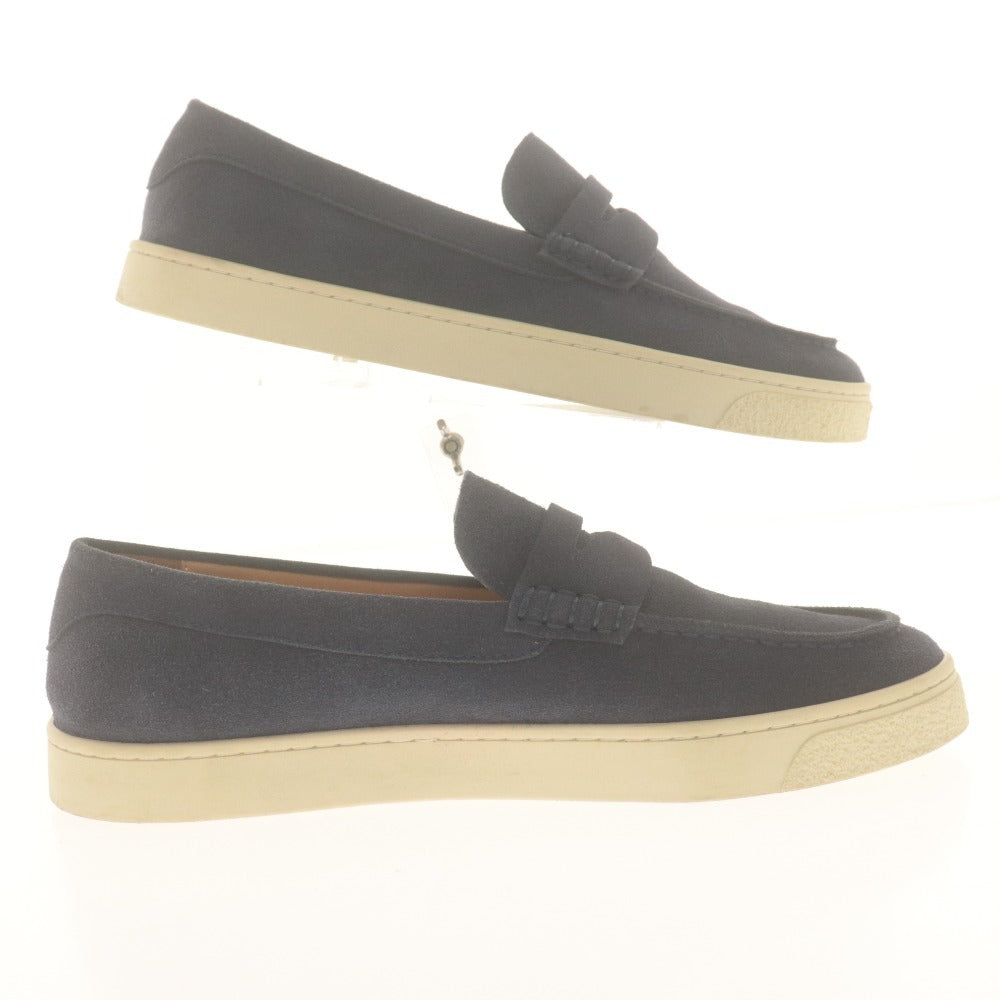 ■ BRUNELLO CUCINELLI ブルネロクチネリ スニーカー シューズ 靴 スエードペニーローファー メンズ 41 (26.0cm相当) ネイビー系 箱付き