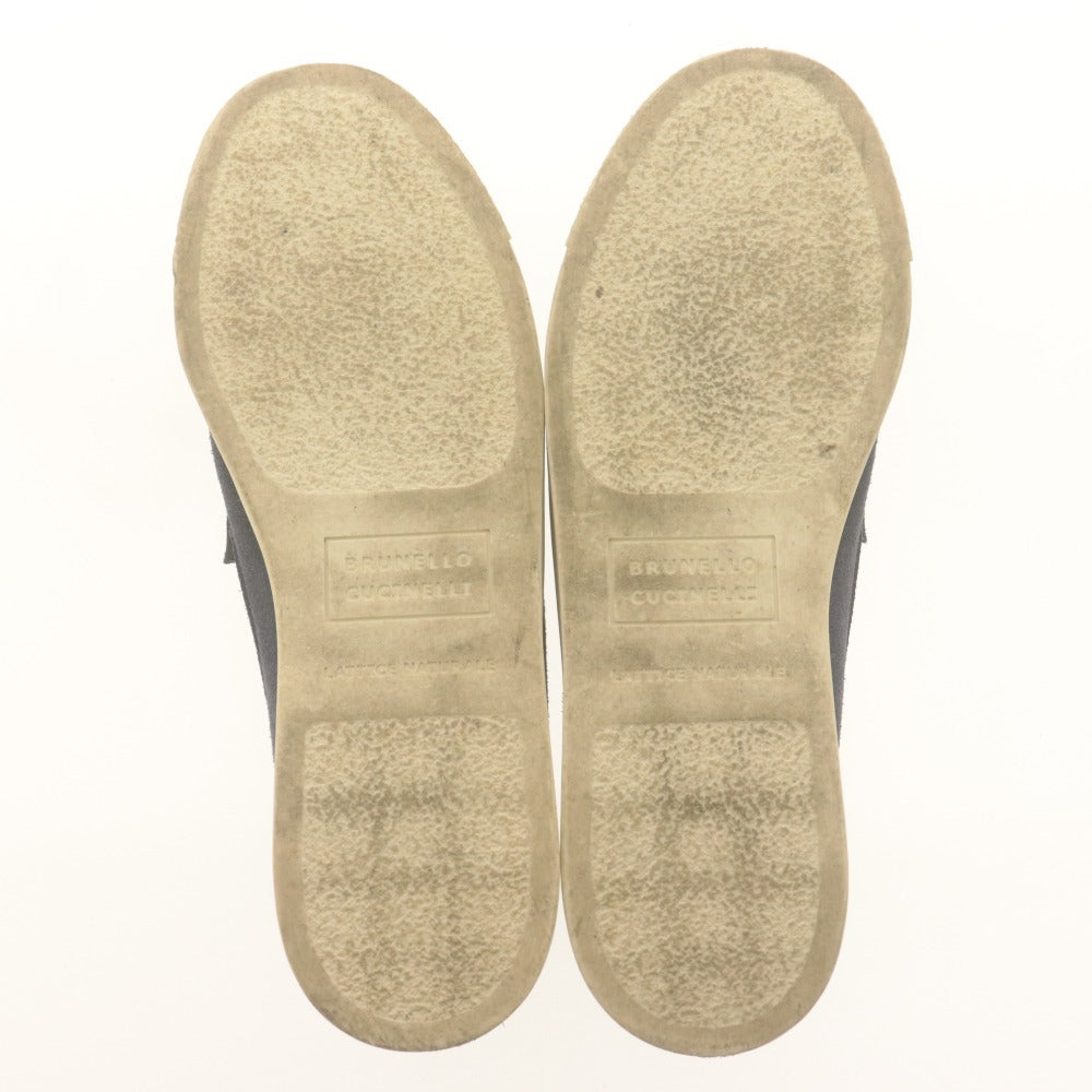 ■ BRUNELLO CUCINELLI ブルネロクチネリ スニーカー シューズ 靴 スエードペニーローファー メンズ 41 (26.0cm相当) ネイビー系 箱付き