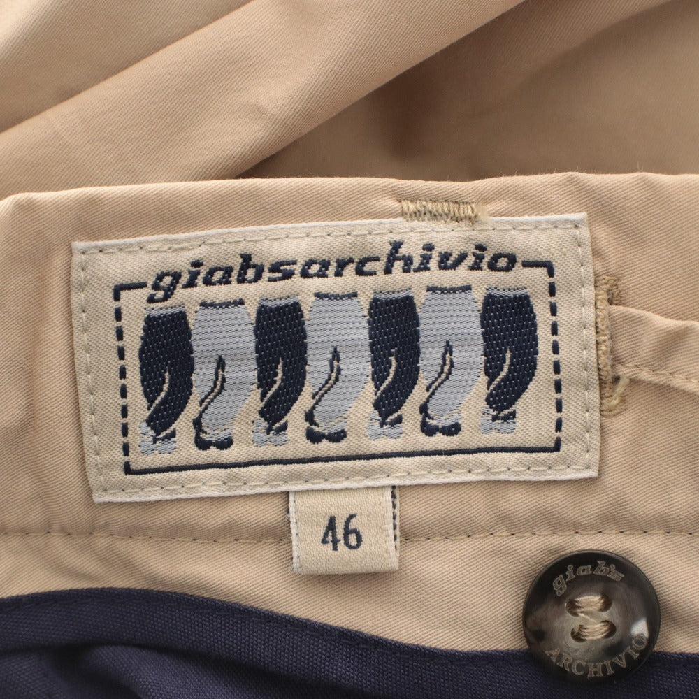 ■ Giabsarchivio Cucito in Firenze Pants Bottoms Zip Button Pockets Solid Men's 46 Beige