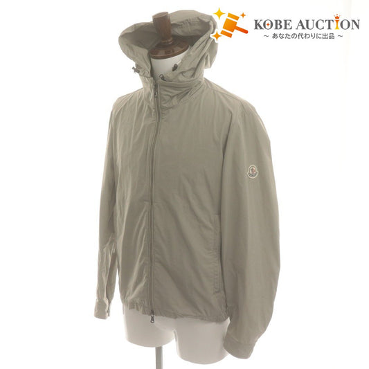 ■ MONCLER モンクレール ジャケット アウター ファスナー ポケット フード 無地 ロゴワッペン メンズ 2 カーキグレー系