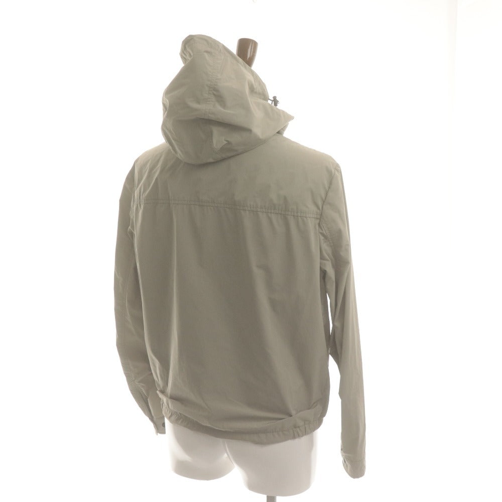 ■ MONCLER モンクレール ジャケット アウター ファスナー ポケット フード 無地 ロゴワッペン メンズ 2 カーキグレー系