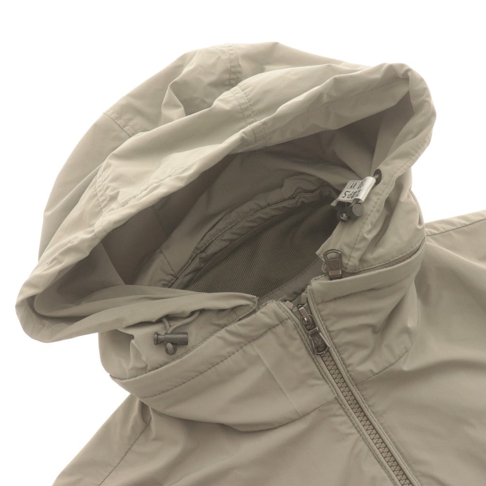 ■ MONCLER モンクレール ジャケット アウター ファスナー ポケット フード 無地 ロゴワッペン メンズ 2 カーキグレー系