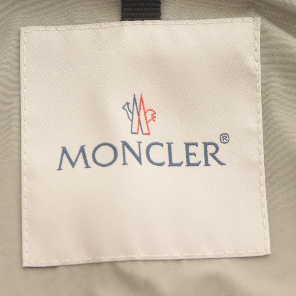 ■ MONCLER モンクレール ジャケット アウター ファスナー ポケット フード 無地 ロゴワッペン メンズ 2 カーキグレー系